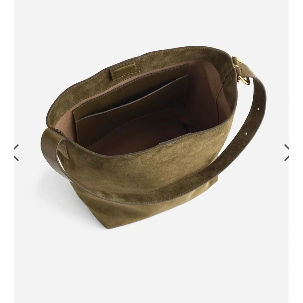 Madewell Olive Suede Essential Bucket Tote - Picture 2 of 5